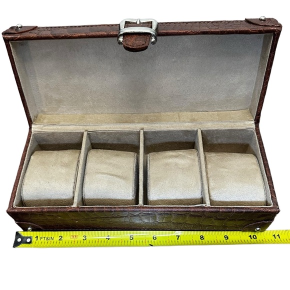 4 SLOT WATCH BOX DISPLAY CASE ORGANIZER - Picture 9 of 11